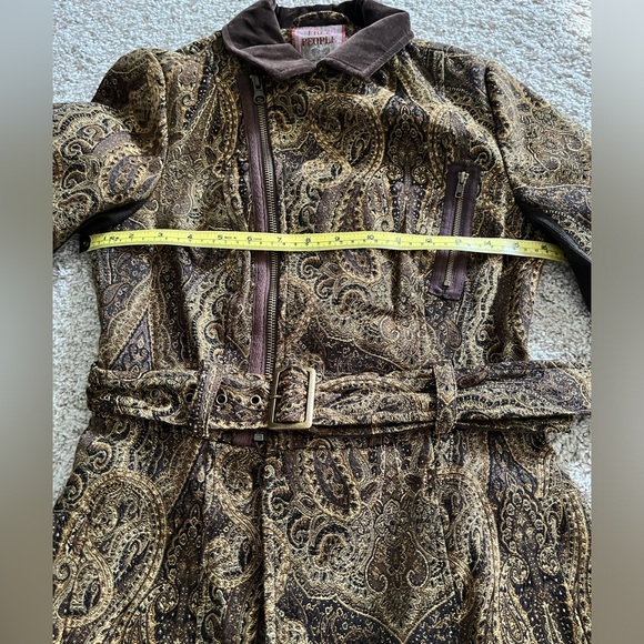 Vintage FREE PEOPLE jacquard paisley jacket pea coat 🧥 unique - Picture 7 of 13